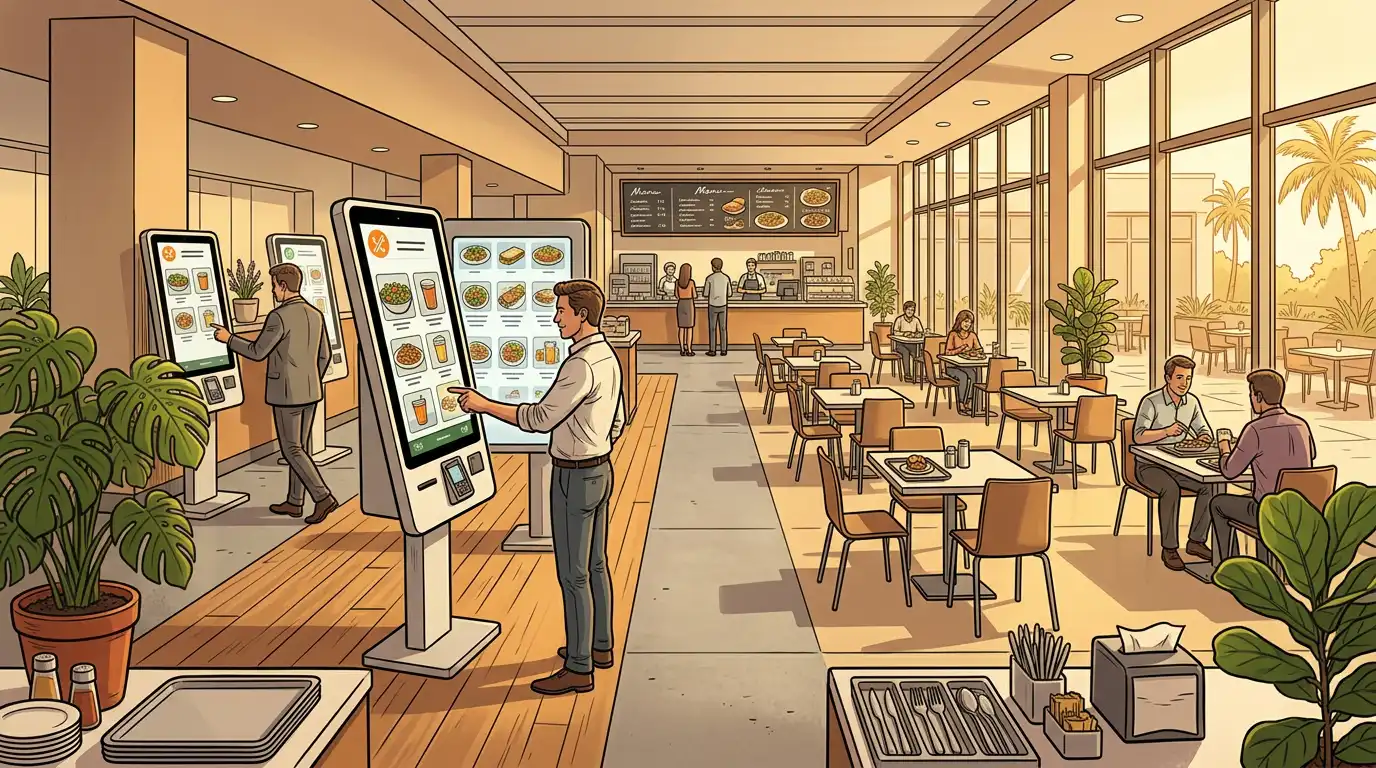 Cafeteria self service kiosk
