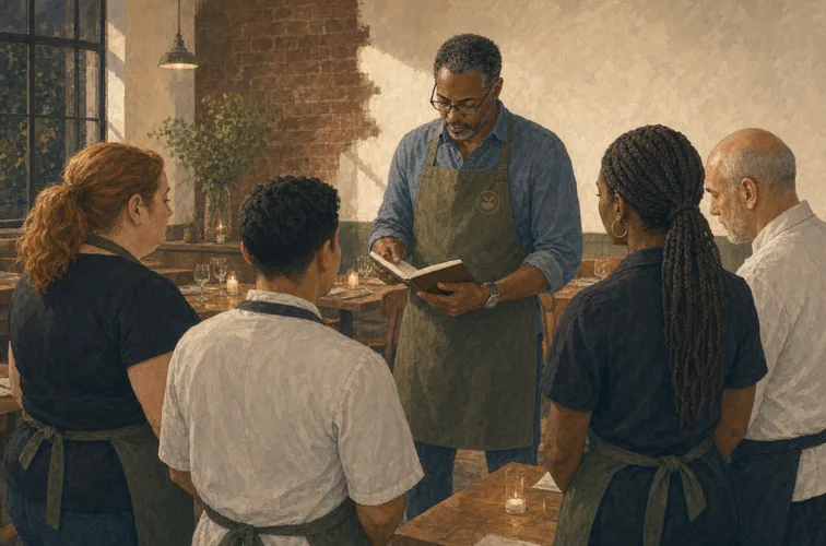 How to open a restaurant team briefing