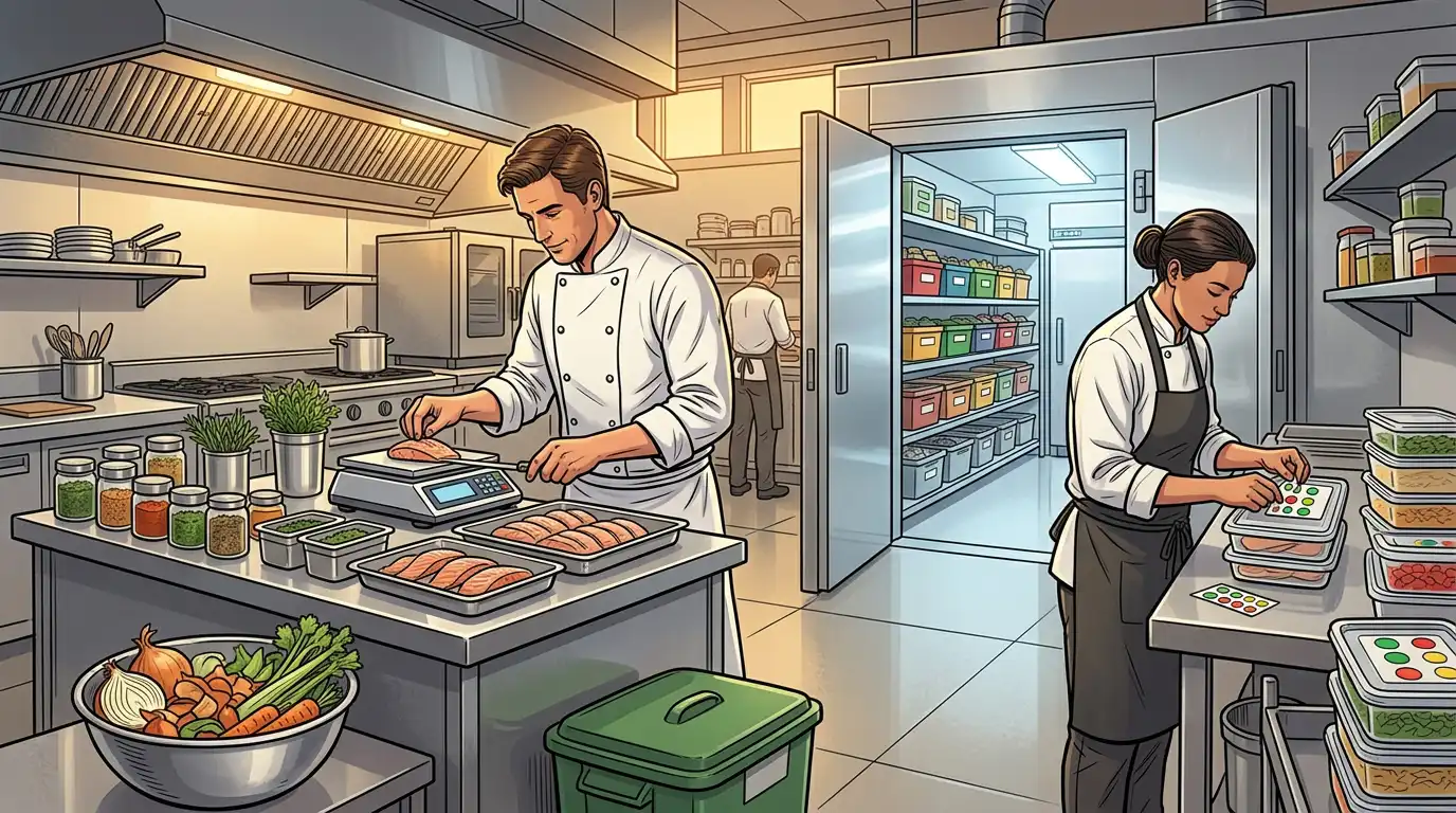 Restaurant food portioning