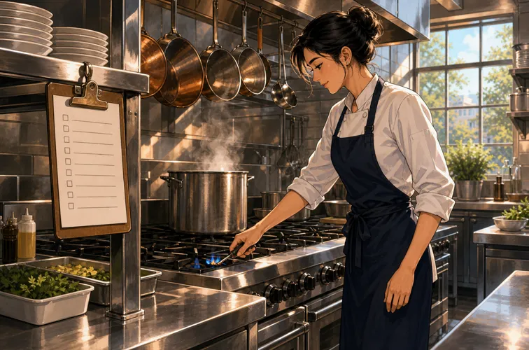 Restaurant opening closing checklists line check