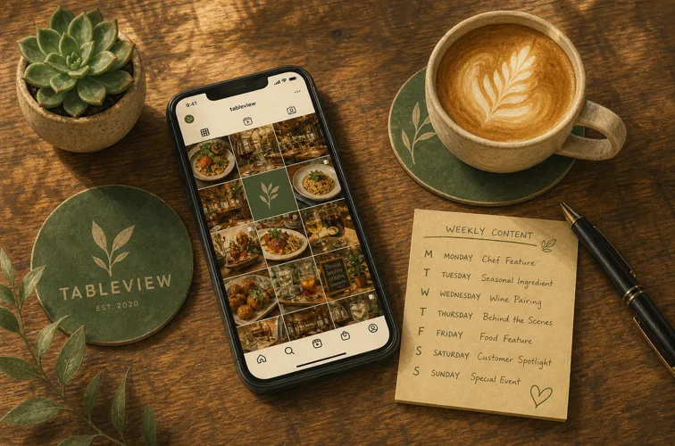 Restaurant social media content calendar