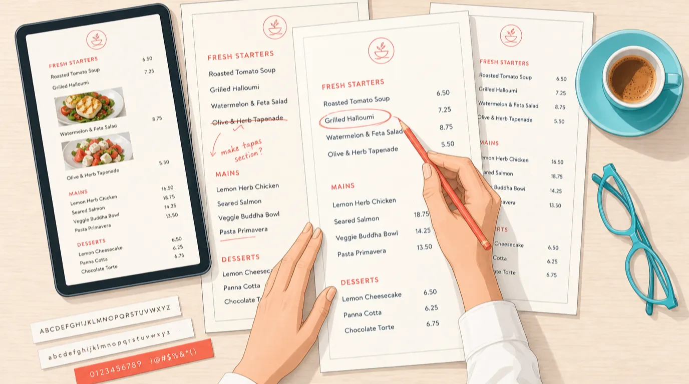 Conception de menu de restaurant : ce qui vend